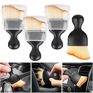4 Pcs Car Interior Cleaning Soft Brushes,Car Interior Detailing Brush,Car Cleaning Brush Dust Collectors, Car Interior C