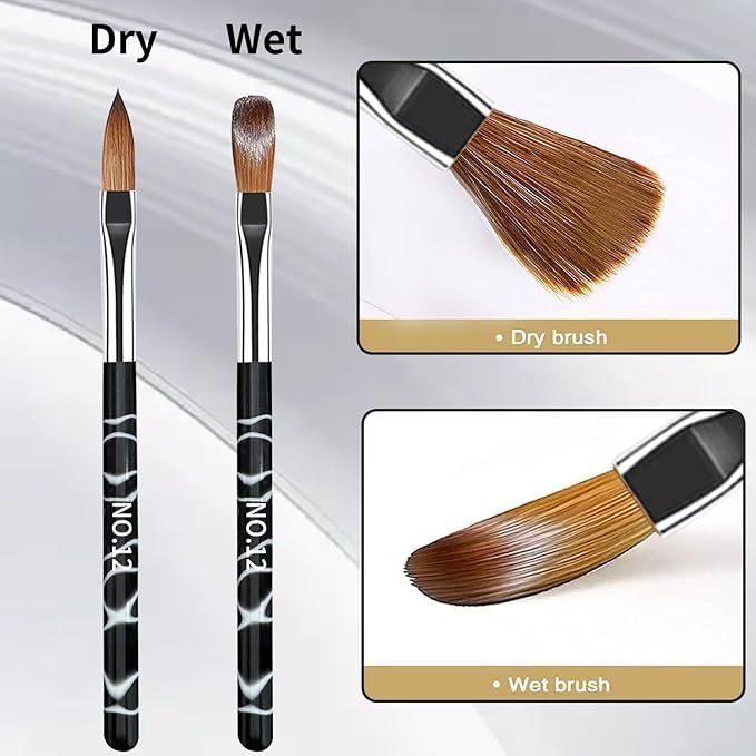 28Pcs Black Handle Nail Art Brush Set - All-in-One Manicure Tool Kit with Cuticle Brush, Dust Brush, Liner Brush & Builder Gel Brushes for Salon & DIY Nail Art