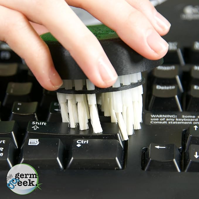 Germ Geek Keyboard Cleaning Brush Set - Multi-Purpose Electronics Cleaner for Laptop, Phone & AirPods - USA Made Premium Cleaning Kit - Universal Computer Cleaning Tool - Refill