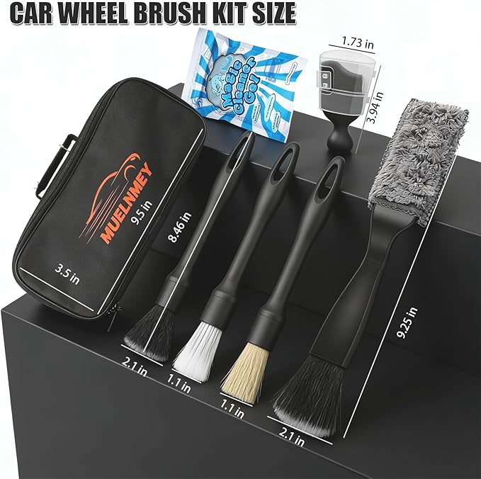 7PCS Car Detailing Brush Set, Soft Boar Hair Brush, Car Interior Detail Brush, Fiber Brush, Car Dust Removal Brush, Car Cleaning Gel, Cleaning Tool Set Suitable for Trucks, Cars, RVs, SUVs