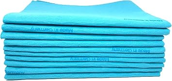 10 Pack Extra Large Original German Shammy Cloths Chamois Towels Super Absorbent for Pets, Parenting Tool Cleaning for H