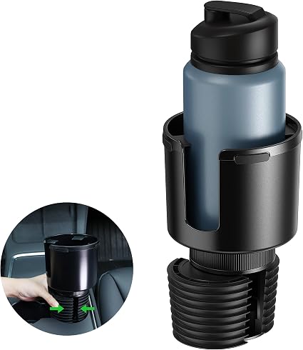 Quick-Install Car Cup Holder Expander, Space-Saving Cup Holder for Car with Offset Design, Non-Slip Large Water Bottle H