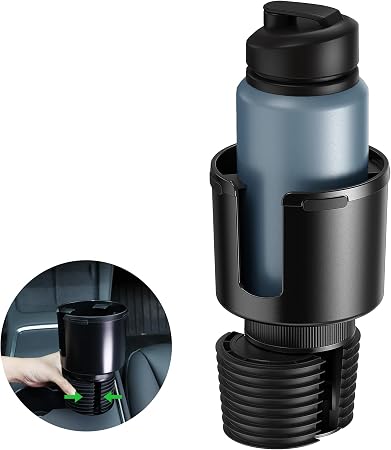 Quick-Install Car Cup Holder Expander, Space-Saving Cup Holder for Car with Offset Design, Non-Slip Large Water Bottle H