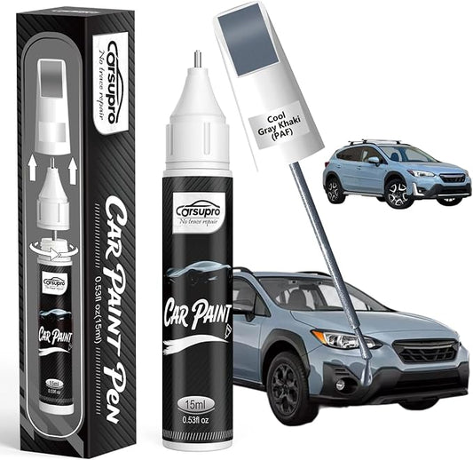 Cool Gray Khaki(PAF) for Subaru Touch Up Paint Pen, 2 in 1 Car Scratch Remover with Pen Tip and Brush, Precise Color Mat