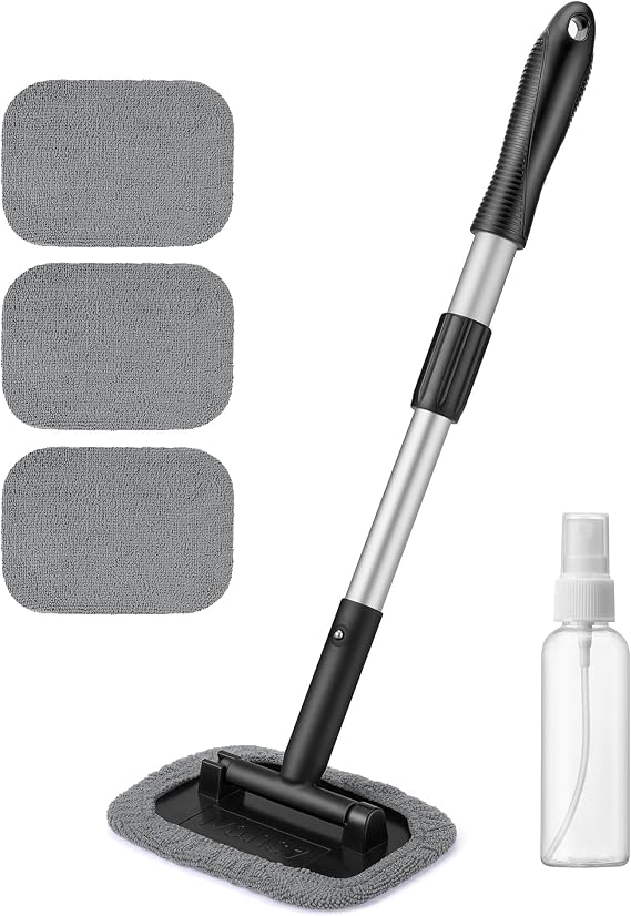 AstroAI Windshield Cleaner Extendable 180° Rotating Handle, Gray