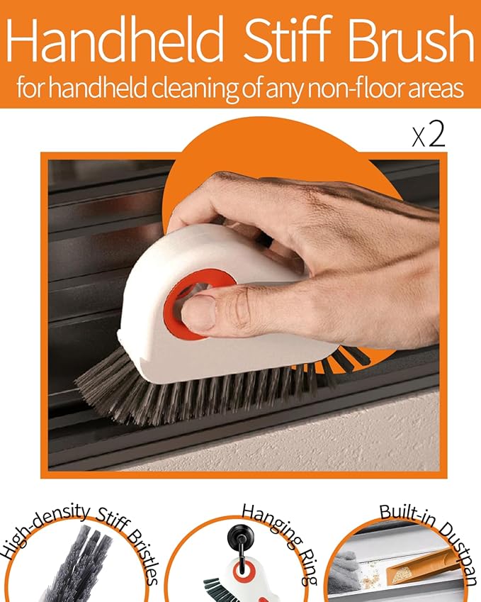 Window Track Cleaning Brush - 6PCS Multifunction Groove Cleaning Brush for Household Crevice Nooks and Crannies