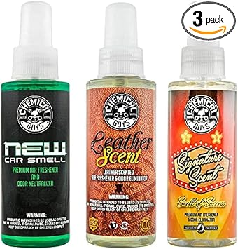 Chemical Guys AIR_301_04 New Car/Leather/Signature Scent Sample Kit, Great for Cars, Trucks, SUVs, RVs, Home, Office & M