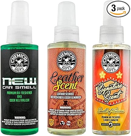 Chemical Guys AIR_301_04 New Car/Leather/Signature Scent Sample Kit, Great for Cars, Trucks, SUVs, RVs, Home, Office & M