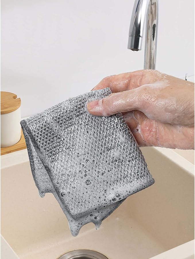 HIC Kitchen Multi-Use Non-Scratch Wire Cleaning Cloths, Set of 6