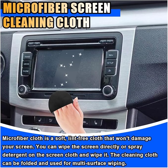 KITUREK Round Car Touch Screen Cleaner Cloth, Microfiber Cleaning Pad Car Cleaning Wipes, Vehicle Screen Cleaner Tool Car Interior Cleaning Cloth for Car Dashboard Display Electronic Devices (Round)