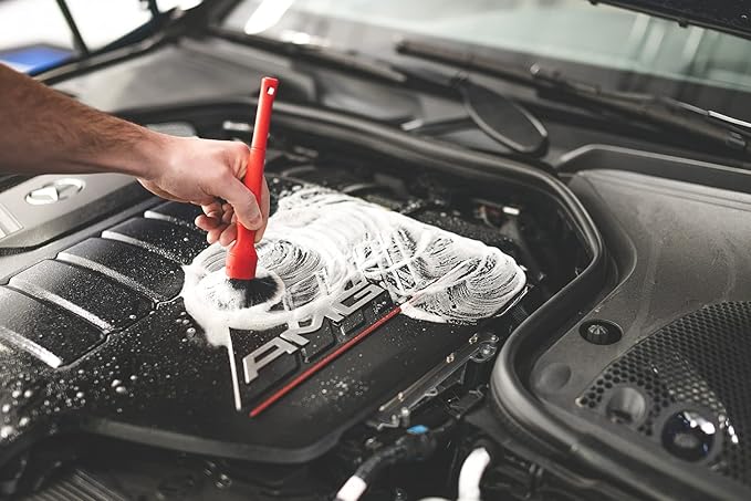 Detail Factory - TriGrip Ultra-Soft Detailing Brush Set - Scratch-Free Cleaning for Exterior, Interior Panels, Emblems, Badges, Gauges, Infotainment Screen - Red