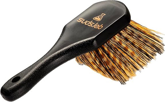 Suds Lab SB Wheel Spoke Tire Brush, Soft Bristle Wheel Cleaner, Car & Bike