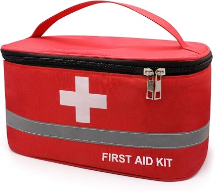 Faylapa Empty First Aid Bag, 10.2x5.5x5.5 inches Portable Outdoor First Aid Medical Storage Bag, Multi-Function Emergenc