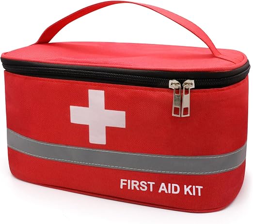 Faylapa Empty First Aid Bag, 10.2x5.5x5.5 inches Portable Outdoor First Aid Medical Storage Bag, Multi-Function Emergenc