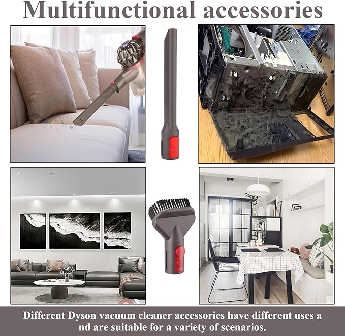 Professional Vacuum Attachment Kit for Dyson GEN5 G5 V15 V12 V11 V10 V8 V7 Detect Cyclone Torque Drive Absolute Animal Trigger Cordless Vacuum Accessories Extension Hose Replacement Brush