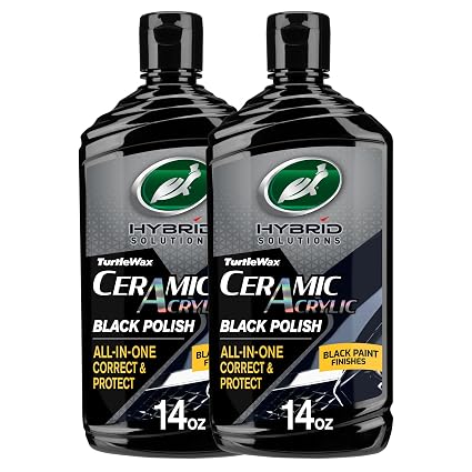 Turtle Wax Hybrid Solutions Ceramic Black Car Polish & Wax, 14 oz. (2 Pack)