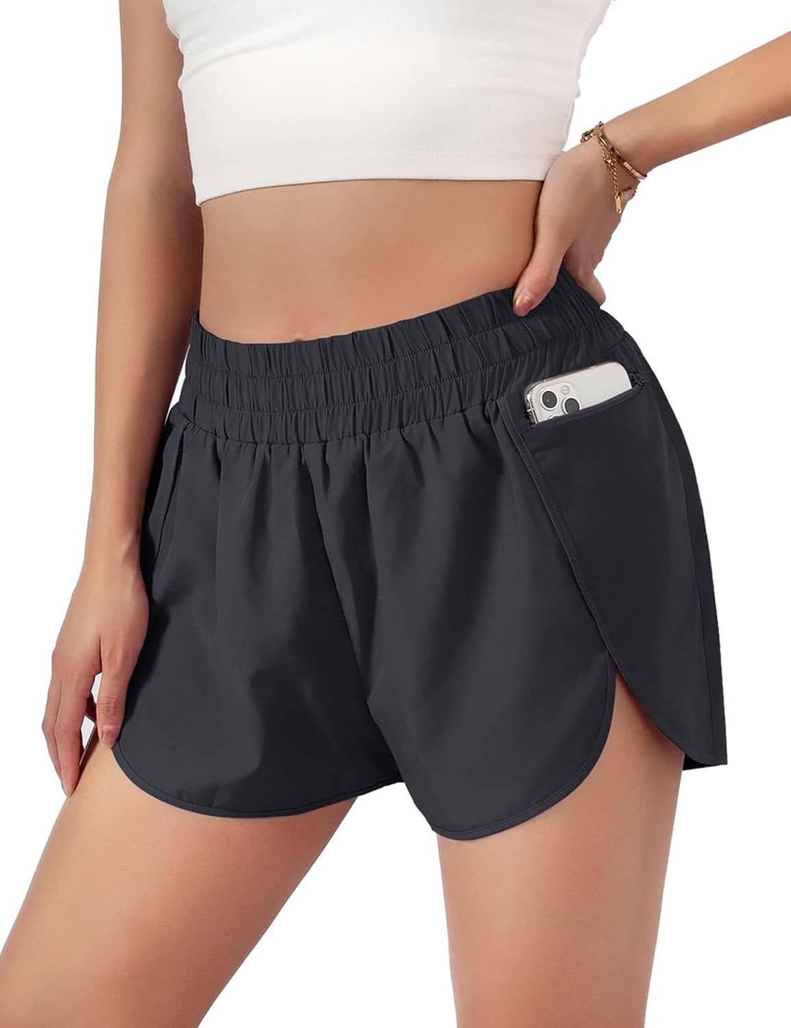 Womens Quick-Dry Running Shorts Gym Athletic Shorts 1.75"