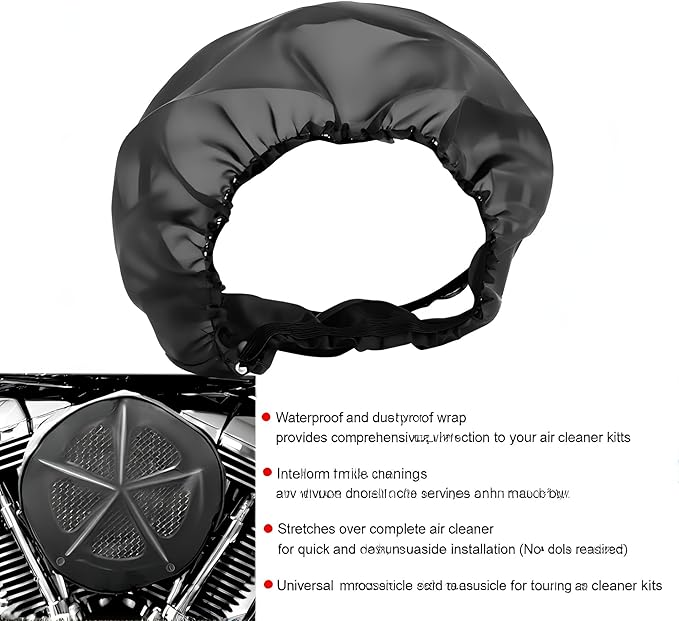 Motorcycle Waterproof Air Filter Rain Sock Dustproof Protective Cover for Harley Davidson Touring Road King Street Glide Softail Fat Boy