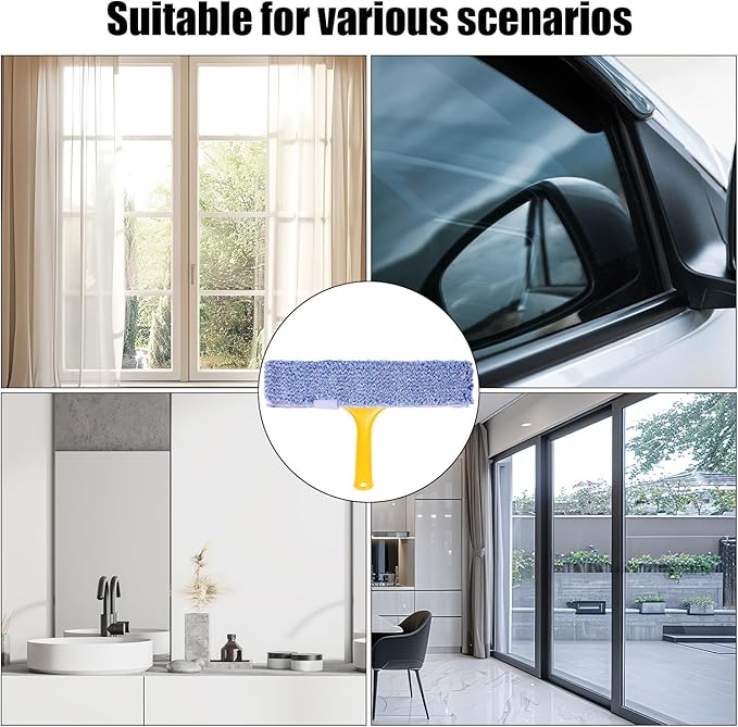 6pcs Microfiber Window Cleaning Refill, 35cm/14in Reusable & Washable Squeegee Cloth Sleeve Compatible with MR.SIGA Window Glass Cleaning Tools Home and Office