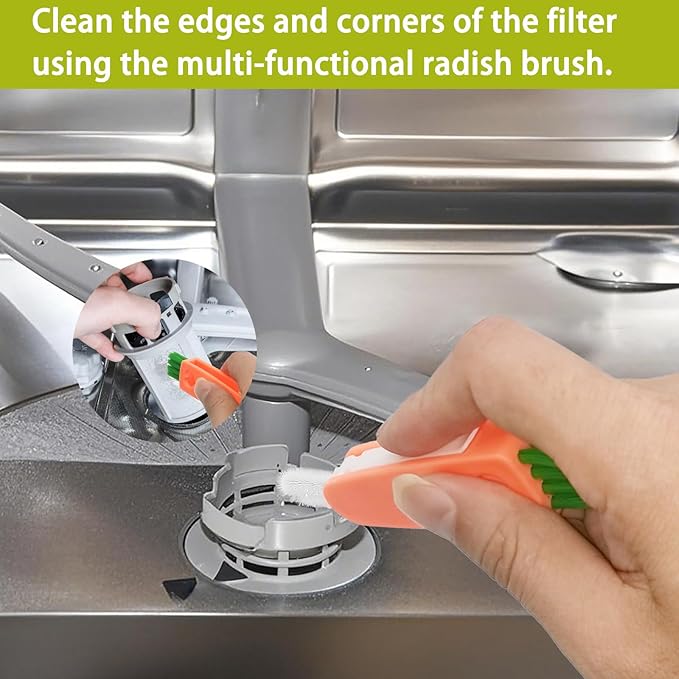 Dishwasher Cleaner Brush Kit - 6PCS Deep Cleaning Tools with Pick, Scraper, Straw Brush, Gap & Angle Brush, Flexible Tubes Brush for Spotless Dishwasher