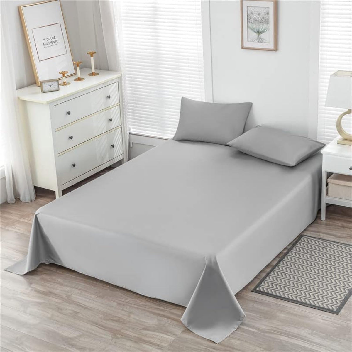 Lightweight Waterproof Flat Sheet 90 * 98 Inches King Size-Mattress Protector for Bed & Couch, Pet Hair Resistant Cover Ideal for Dogs & Cats, Perfect for Hotels & Hospitals(LightGray)