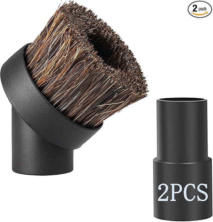 2 Pack Round Dust Brush For Shark Vacuum Attachment with Vacuum Hose Adapter, for Shark Vacuum Brush Attachment for Most Vacuum Cleaners Accessories