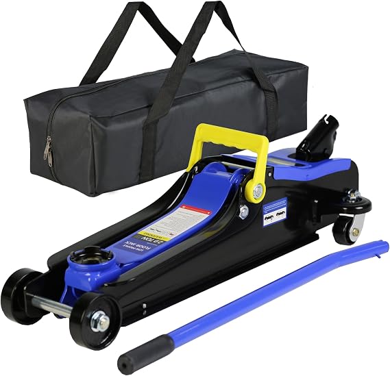 2 Ton Floor Jack, Professional Low Profile Hydraulic Jack, Steel Racing Floor Jack with Storage Bag, 2Ton (4,000 lb) Cap