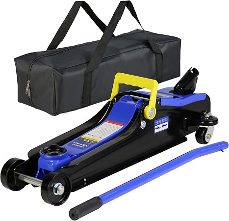 2 Ton Floor Jack, Professional Low Profile Hydraulic Jack, Steel Racing Floor Jack with Storage Bag, 2Ton (4,000 lb) Cap