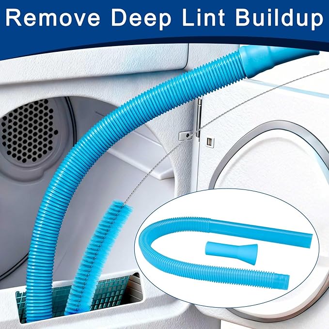 Universal Dryer Vent Cleaner Kit with Vacuum Hose - 4-Piece Lint Brush & Attachment Set for Clothes Dryer, Shop Vac Accessories, Lint Trap Cleaner & Home Maintenance Tools