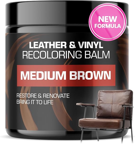 FORTIVO Leather Recoloring Balm, Color Restorer, Scratch Remover, Couch Paint and Repair, Leather Balm for Couches
