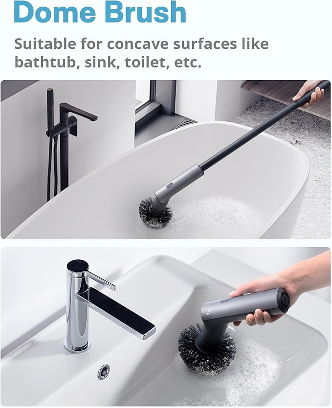 Hoto 1 Pcs Replacement Brush Heads for Electric Spin Scrubber, Power Cleaning Brush Cordless Dome Brush, Suitable for HOTO Electric Scrubber Only, Brush Accessories for Bathroom Shower Kitchen Floor