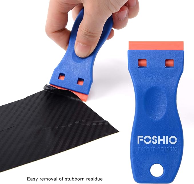 FOSHIO 20PCS Blue Plastic Razor Blade Scraper Tool for Gasket Remover, Sticker Remover, Labels Decal and Adhesive Remover for Windows and Glass