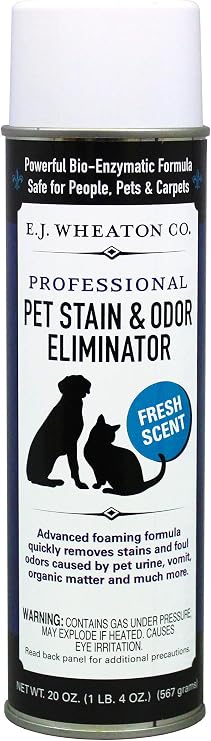 E.J. Wheaton - Pet Stain Odor Eliminator, Professional Strength Enzyme Cleaner for Dog and Cat Urine and More, Large Aer