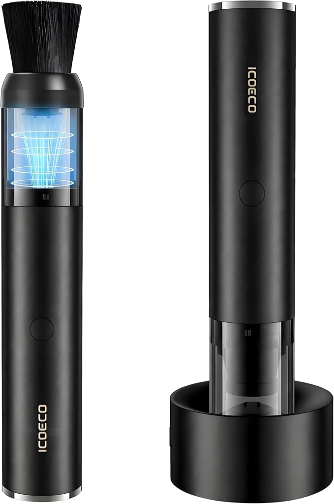 Coffee Grinder Vacuum Cleaner, Rechargeable Mini Vacuum for Coffee Grounds, Espresso Machine & Barista Station Cleaning Tool with 4 Attachments, Portable Desktop Cleaner for Home Baristas