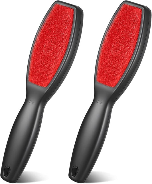 2 Pcs Lint Brushes for Clothes, Dual Sided Remover Lint Brush Reusable Pet Hair Remover Sheet and Carpet Cleaning Brush for Clothes Sheet Carpet Furniture Fabric