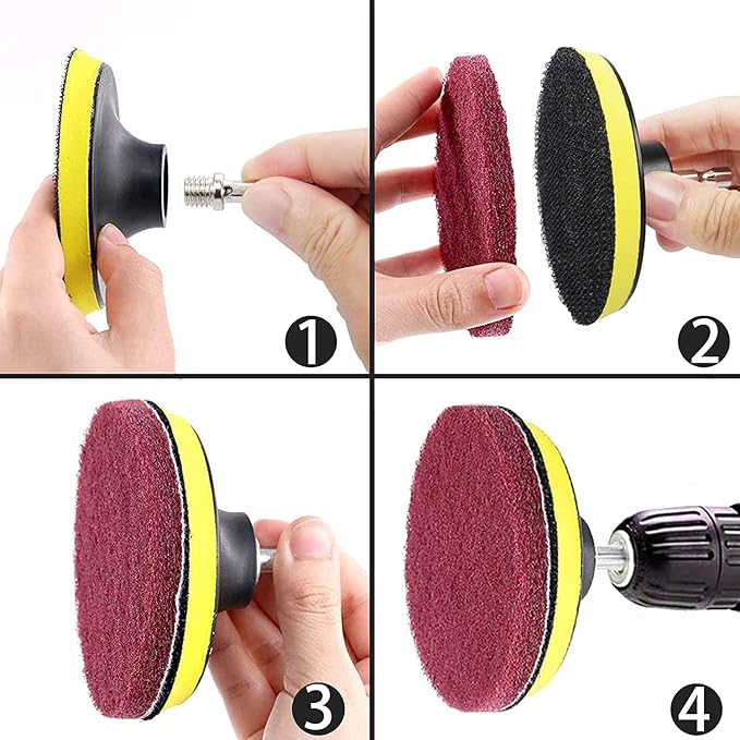 Auniwaig 1200-Grits 7 Inch Scrubber Scouring Pads Flocking Scuff Pads-Multipurpose, Drill Scuffing Disc Hoop and Loop Surface Conditioning Disc Gray 8pcs