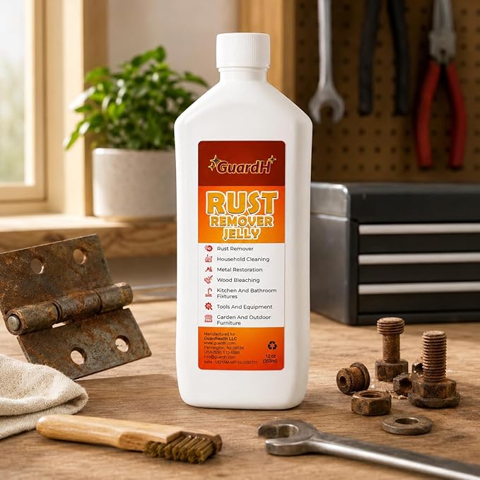 GuardH Rust Remover Jelly, 12 oz | Multi-Purpose Gel for Metal Surfaces, Auto Parts, Household Items, and Antiques