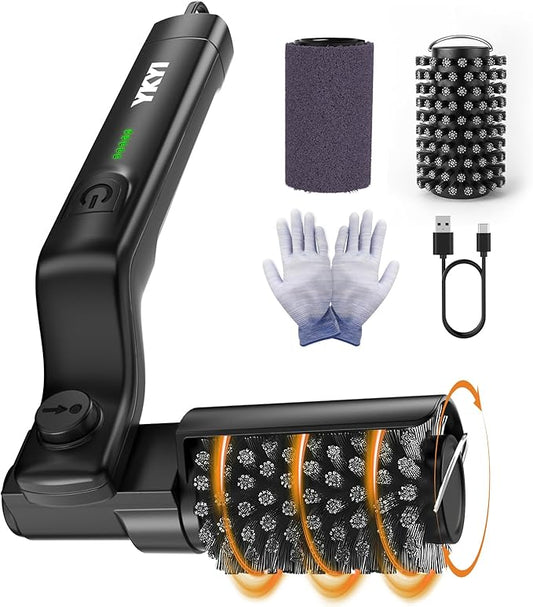YKYI Electric Grill Brush - Cordless Rechargeable BBQ Cleaner with 180° Adjustable Head, 2600mah High-Torque Power Rotary BBQ Scrubber for Outdoor Stainless Steel Cast Iron Grates (Black)