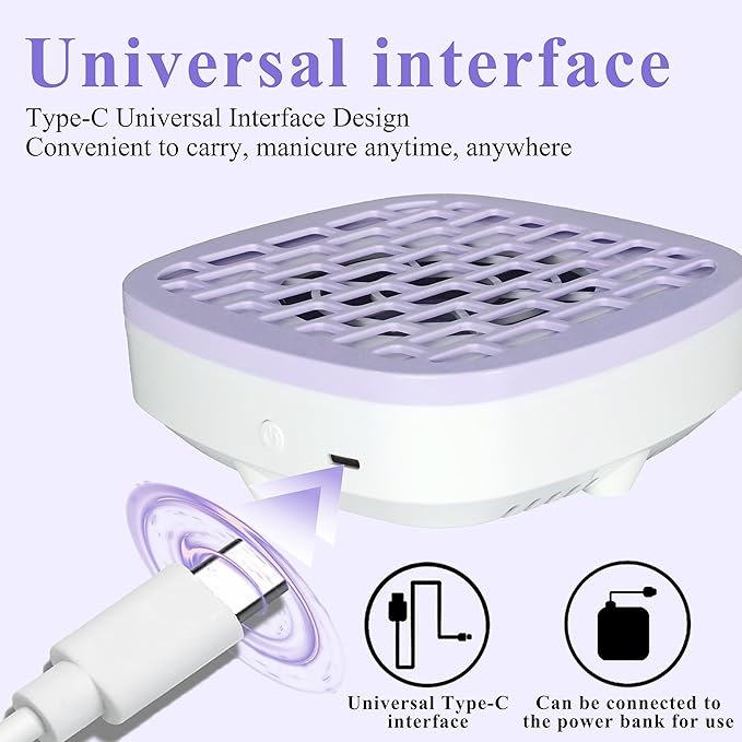 USB Mini Manicure Nail Vacuum Cleaner Strong Suction Nail Dust Collector Portable Nail Art Vacuum Dust Cleaner Extractor Fan (PINK)