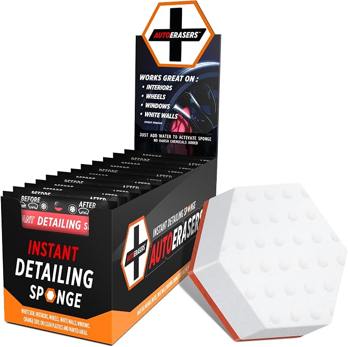 AutoERASERS™ Instant Detailing Car Bikes Wash Sponge, Non-Scratch Car Cleaning Sponge, Dual-Sided Auto Cleaning Sponges 