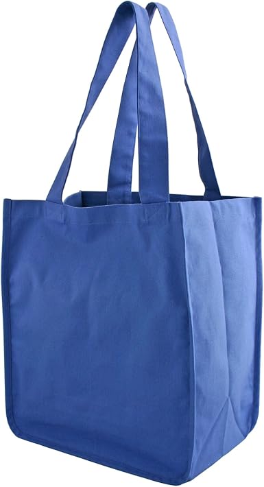 Simple Ecology Organic Cotton Deluxe Reusable Grocery Shopping Bag; Bottle Sleeves, Rigid Bottom Support (UPDATED DESIGN