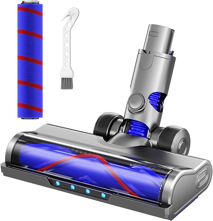 Motor Head Compatible with Dyson V6 Series Cordless Vacuum Cleaners Attachments Replacement, Motorized Tool with Roller Brush for Hardwood Floor Carpets，Suitable for Carpets and Hard Floors
