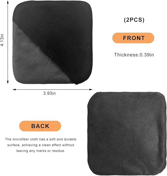 2 PCS Car Screen Cleaner, Square Microfiber Cloth Non-Scratch Auto Touchscreen Cleaning Wipes, Foldable Touch Screen Pad Universal Cleaning Tool for Vehicle Dashboard Display (Square+Square)
