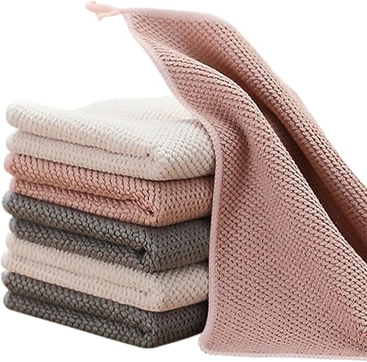 K&janet6am Dish Cloths for Washing Dishes, 6 Pack Kitchen Dish Towels, Super Absorbent Microfiber Cleaning Cloth, Barist