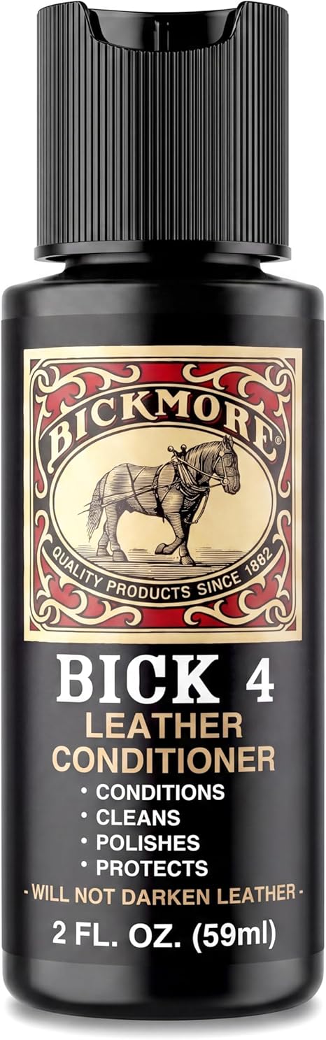 Bick 4 Leather Conditioner & Cleaner, Won't Darken Boots, Couch, Bags 2 oz