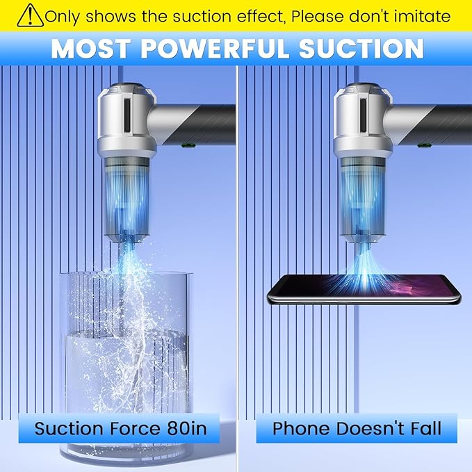 Car Vacuum Portable Cordless with 18000PA Super Suction, 4 in 1 Portable Air Blower/Car Vacuum 90°Foldable Handheld Rechargeable Brushless Motor, Gifts for Men for Home, PC