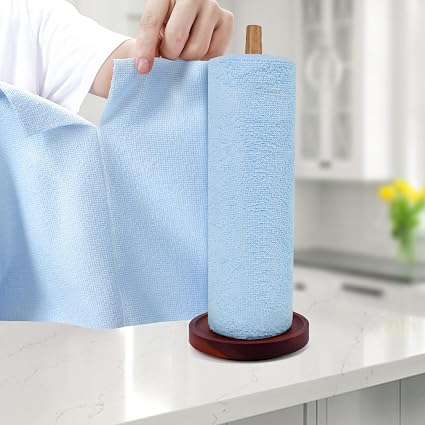 WA WisvnAce Microfiber Cleaning Cloth Roll, Tear Away Microfiber Kitchen Towels 20Pcs, Reusable Washable Rags, Scratch F