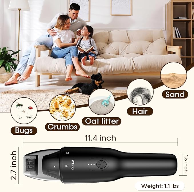 Wkzay Cordless Handheld Vacuum Cleaner - 16000 Pa Suction and Brushless Motor for Rechargeable Lightweight and Portable Cleaning in Home