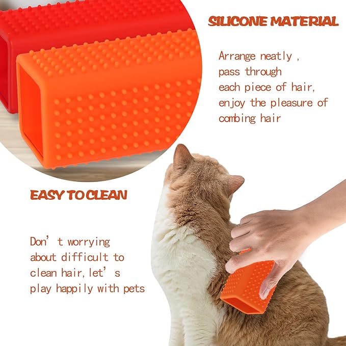 2pcs Pet Dog Cat Hair Remover, Pet Hair Removal Tool, Car Carpet Cleaner, Rubber Brush Roller, Dog Remover for car，Interior, Furniture, Sofa
