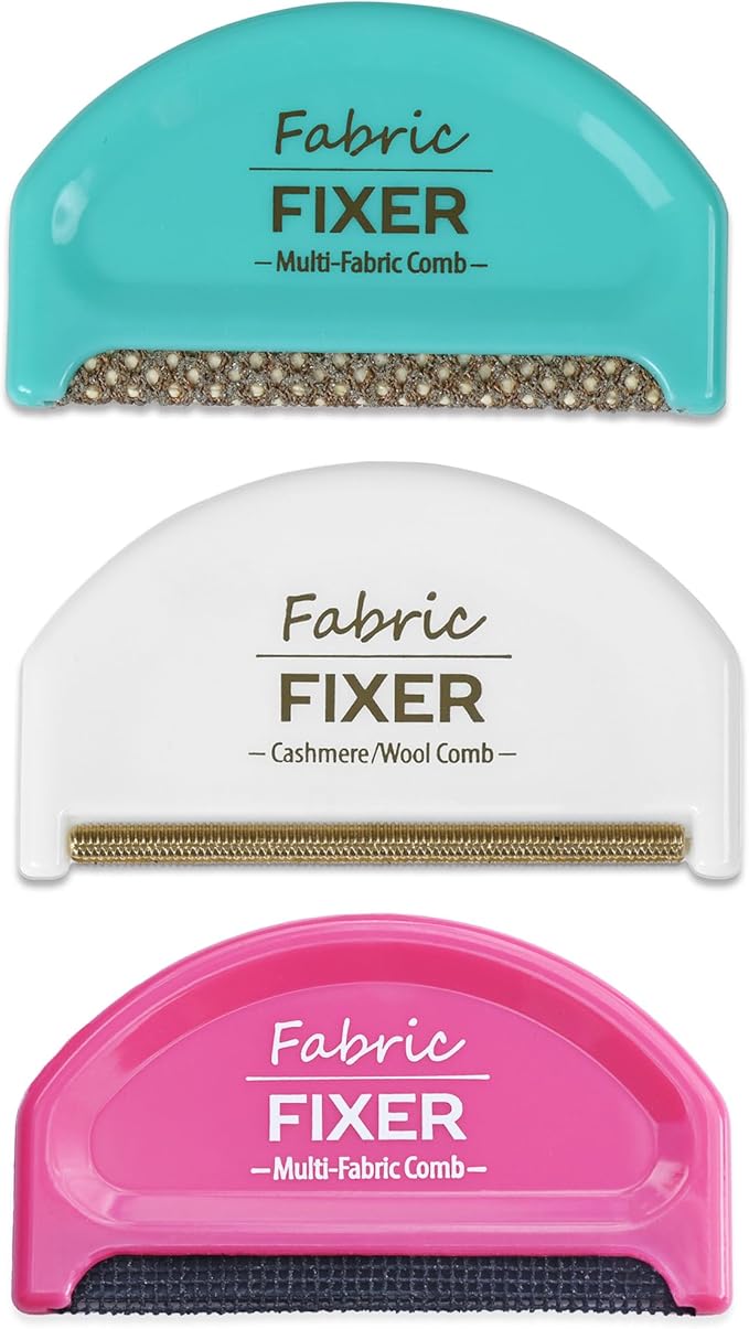 Cashmere Pill Remover Comb & Multi-Fabric Sweater Combs for Pills and Fuzz (3-Pack) Manual Fabric Defuzzer Wool Lint Shaver Comb Scraper for Clothing, Furniture, Sheets and Fabrics